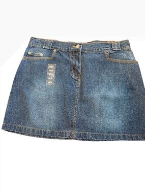 NWT Dorothy Perkins Classic Denim Mini Skirt Medium Wash Jean Skirt Sz 12